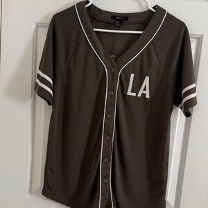 Women’s  Olive Green Baseball Shirt size small .